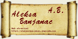 Aleksa Banjanac vizit kartica